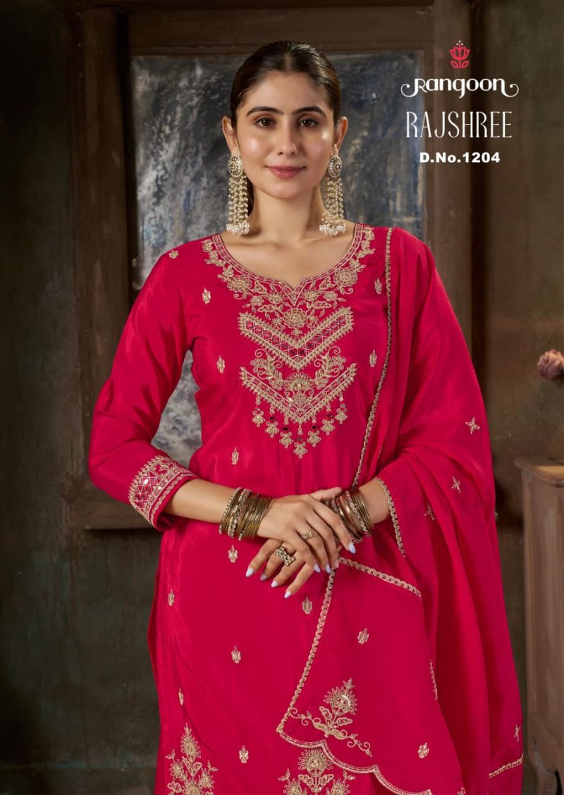 Rajshree By Rangoon H O Crush Readymade Suits